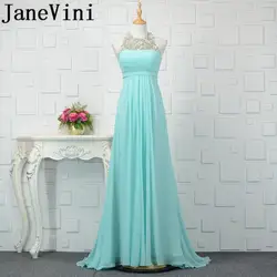 JaneVini шифон Красный Плюс размер платья для подружки невесты с цветы ручной работы жемчуг А-силуэт Формальное длинное платье для выпускного