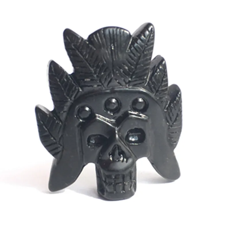 

2 inches of pure handmade natural quartz crystal obsidian carved skulls true feng shui healing home decorative crafts