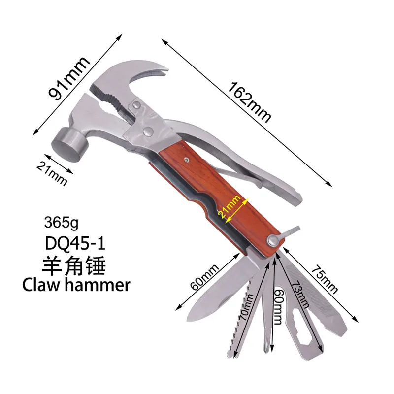 1 шт. инструменты для пчеловодства, инструменты для ремонта улей, шило в форме топора, плоскогубцы с деревянной ручкой из нержавеющей стали, три модели - Цвет: Claw Hammer