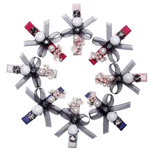 Стразы, жемчужные заколки для волос, для укладки волос, узел галстук бабочка, алигатор, зажим, заколки, для женщин, девушек, заколка, 6 см