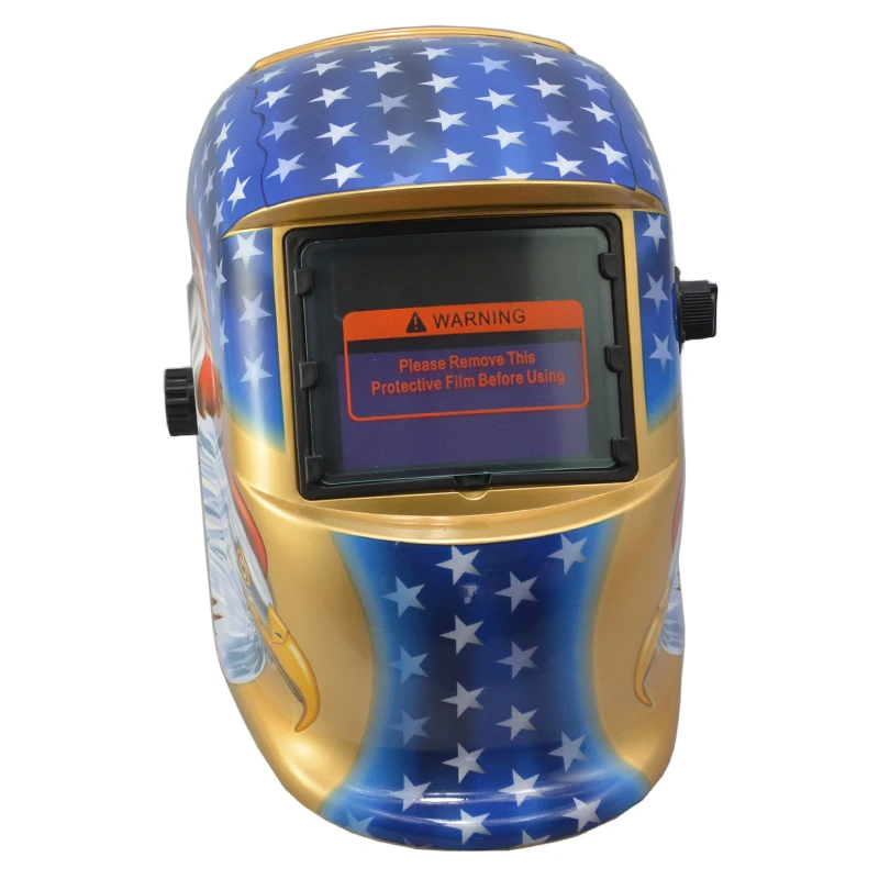 Синий Мерцание Звезда дизайн сварочный шлем Автоматическое затемнение DIN9-13 Регулируемый PP материал Плавленая аргоно-дуговая Сварка