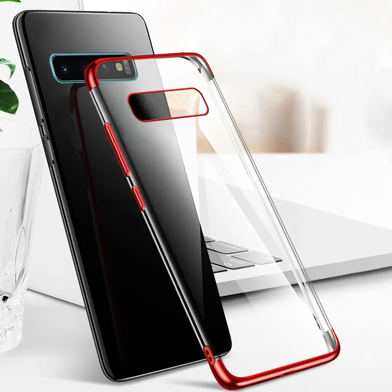 

Case For Samsung Galaxy M10 M20 A10 A20E A30 A40 A50 A60 A70 A80 A90 Note 10 Pro Cell Phone Clear Plating Soft TPU Luxury Cover
