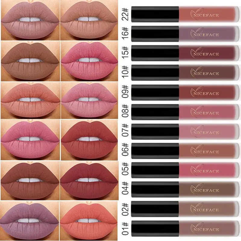 

12Colors New Moisturizer Matte Liquid Lipstick Lip Gloss Nude Matte Lipstick Lips Waterproof Metal Color Makeup Lip Gloss Set