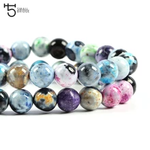 6 8 10 мм натуральные кварцевые камни бусины для самостоятельного изготовления ювелирных изделий браслет ожерелье Красочные полудрагоценные каменные бусины S705