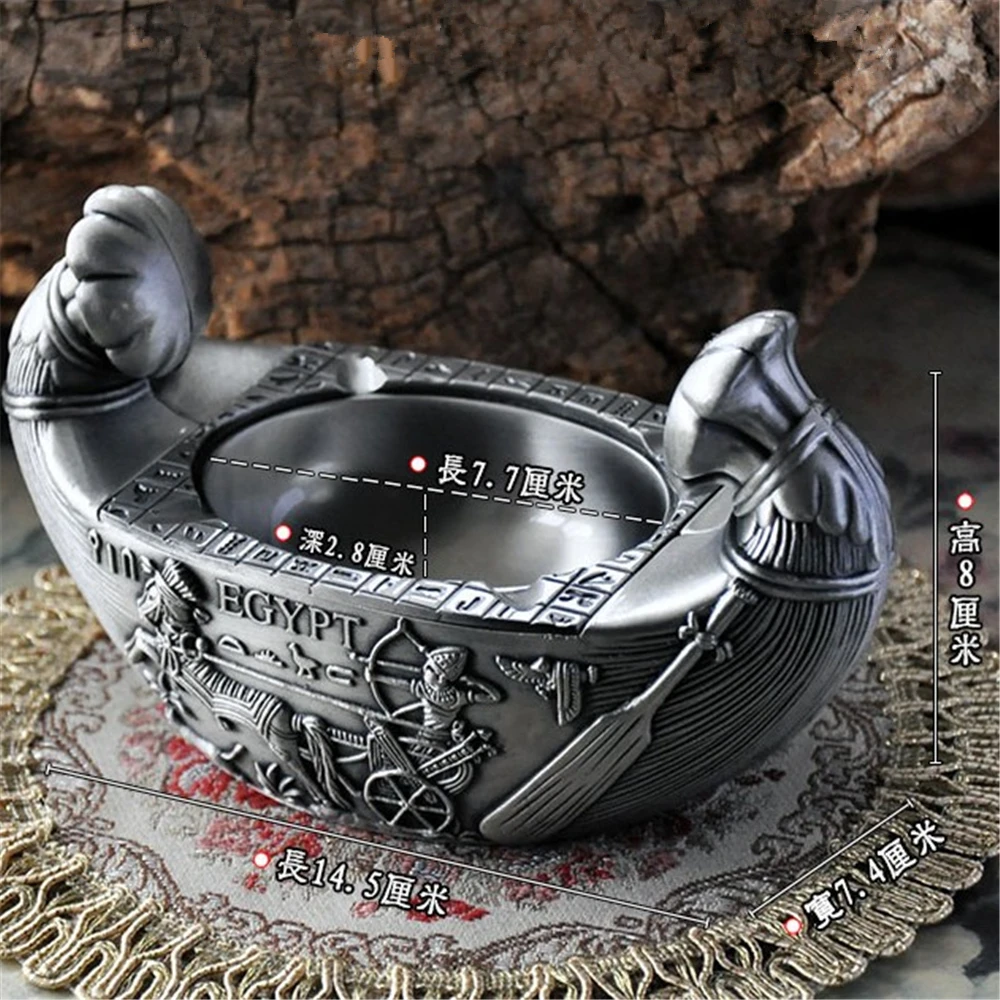

High Quality European Ashtray Noah's Ark Smoking Accessories Zinc Alloy Ashtray Home Office Desk Decoration Best Gift