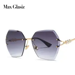 Max Glasiz 2018 Новый оправы солнцезащитных очков Для женщин модные популярные очки Металл жемчуг ноги солнцезащитные очки UV400