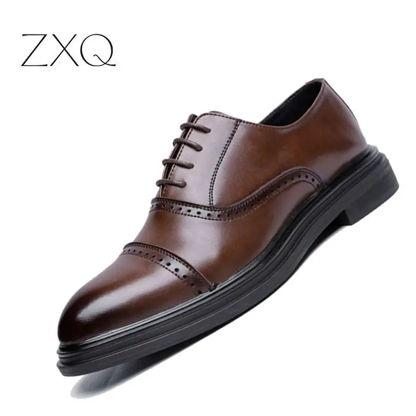 Бренд натуральной кожи Для мужчин Оксфорд обувь Британский стиль ретро Bullock Формальные Мужские модельные туфли размер 38-44