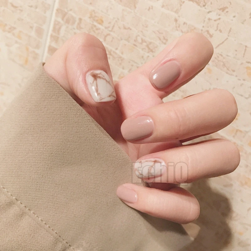 Блестящие Поддельные Типсы чувак белый Мрамор полное покрытие Накладные ногти DIY маникюр инструмент Пресс на ногтей 24 шт. z734