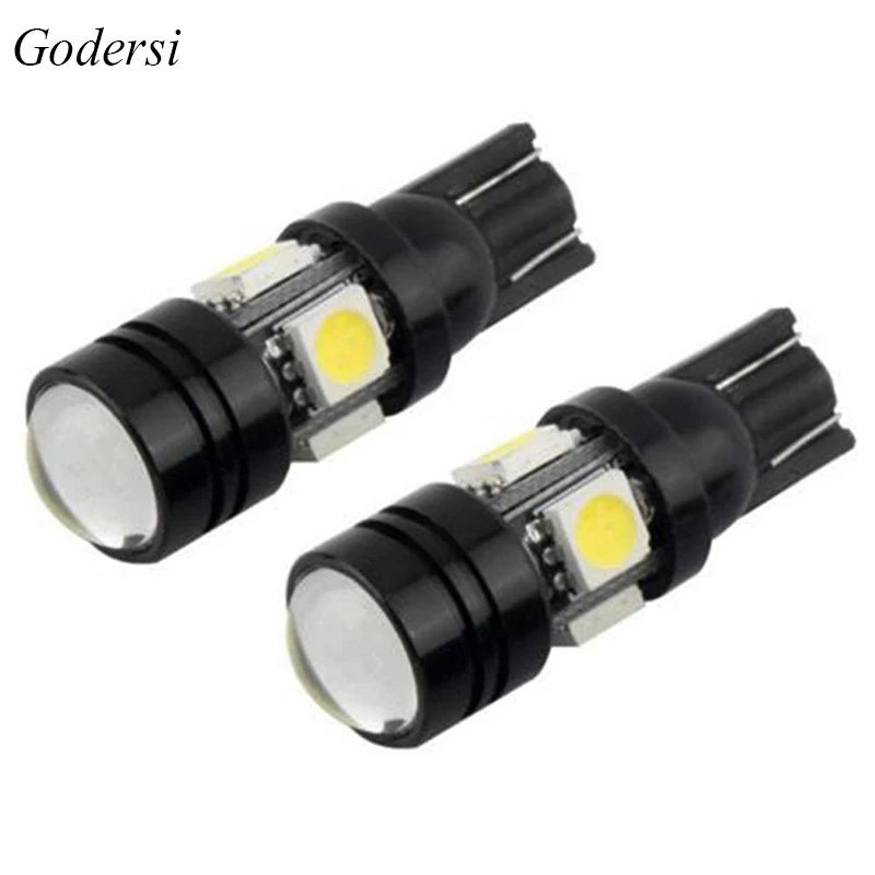 

2pcs 10T Led Bulb W5W Car DRL 194 COB Clearance Lights Reading Interior Replacement Lamp 5W 12V Bifocal Lens White Light