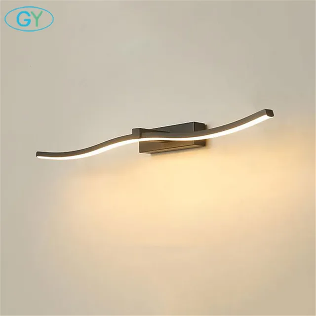 $US $49.99  2020 New arc wave led mirror light L40cm L60cm L80cm L100cm black white bathroom bedroom vanity lig