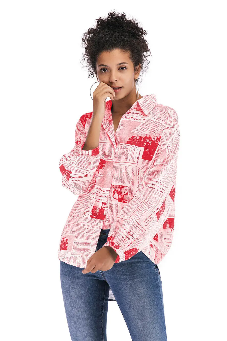 Gladiolus 2018 New Autumn Shirt Women Batwing Sleeve Letter Printed Loose Irregular Long Blouse Women Shirts Ladies Tops blusas (11)