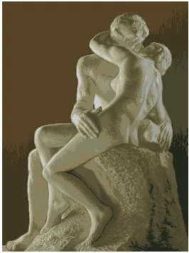 CS-609 cross stitch kit sculpture kiss, plaster kiss special cross stitch.jpg