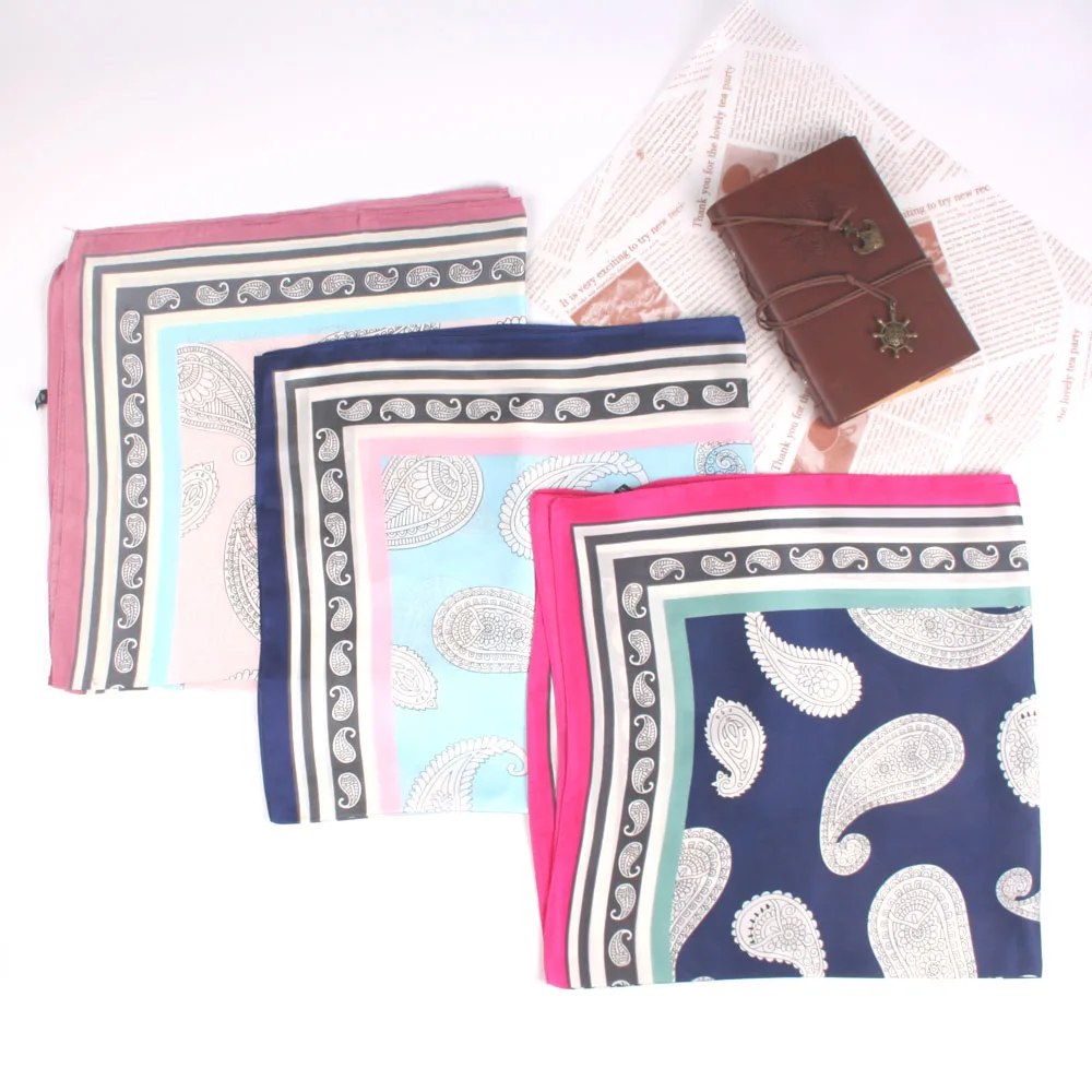 YOUHAN 2022 New Fashion Women Silk Scarf 70*70cm Color Cashew Printed