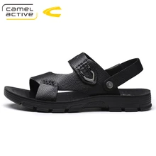 Camel Active/модные мужские сандалии; летние мужские шлепанцы; кожаная обувь; пляжные Повседневные Дышащие домашние тапочки; Мужская обувь; шлепанцы