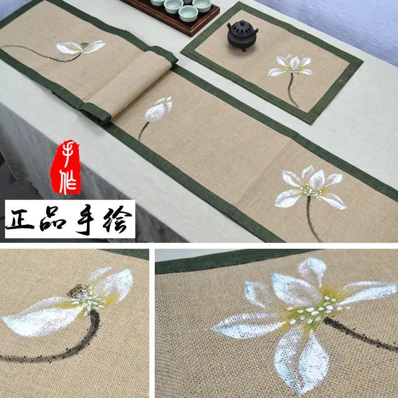 Чайный столик из льна со штанами Zen чайный поднос в японском стиле украшение для