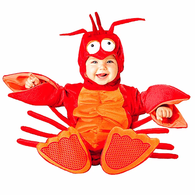 

Christmas Gift Winter Baby Formal Dress Animal Lobster Dog Dinosaur Elf Cosplay Costume Breathable Hooded Rompers L2654