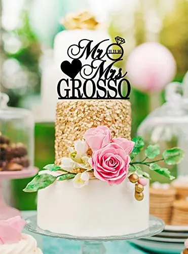 Download Personalized Sweet Heart Acrylic Cake Topper Wedding Cake ...