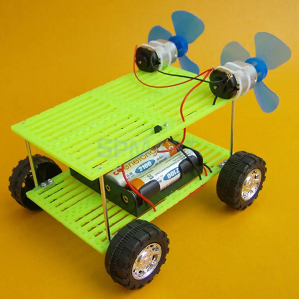 DIY Wind Powerd Car Toy Mini Motor Electrical Circuit Kit Physics Parallel Series Circuit Educational Kids Toys Teaching Aids