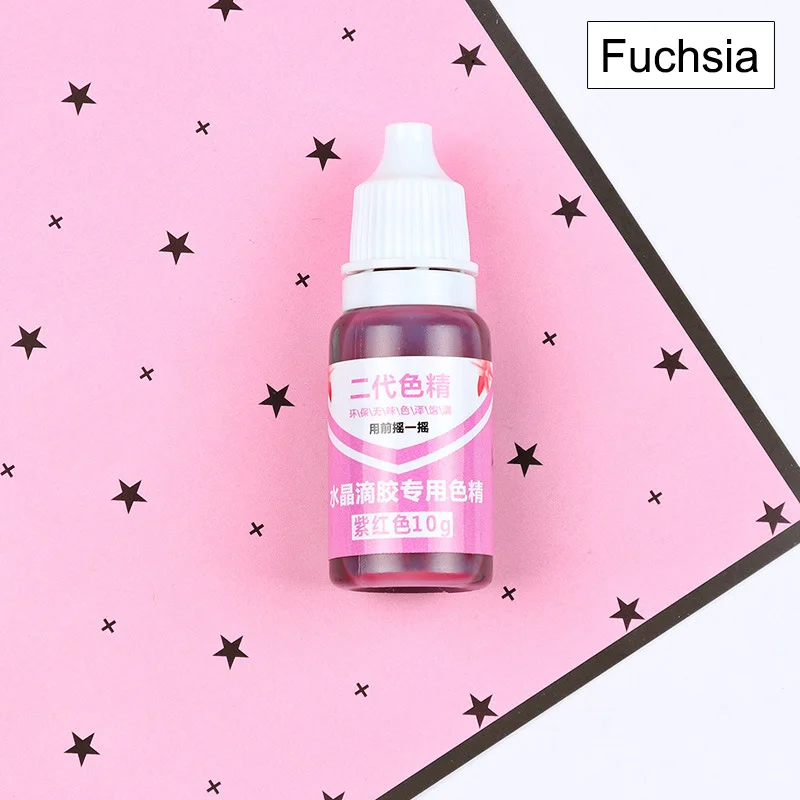 fuchsia 10 г ПИГМЕНТ из эпоксидной смолы, УФ-окрашивающий краситель, красящий пигмент из смолы, сделай сам, ручной работы, художественные наборы, 15 цветов - Цвет: fuchsia