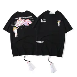 1/4 детское бикини beauty 19ss Off-White OW для мужчин и женщин, модные модели влюбленных пар, хлопковая Повседневная футболка с круглым вырезом и