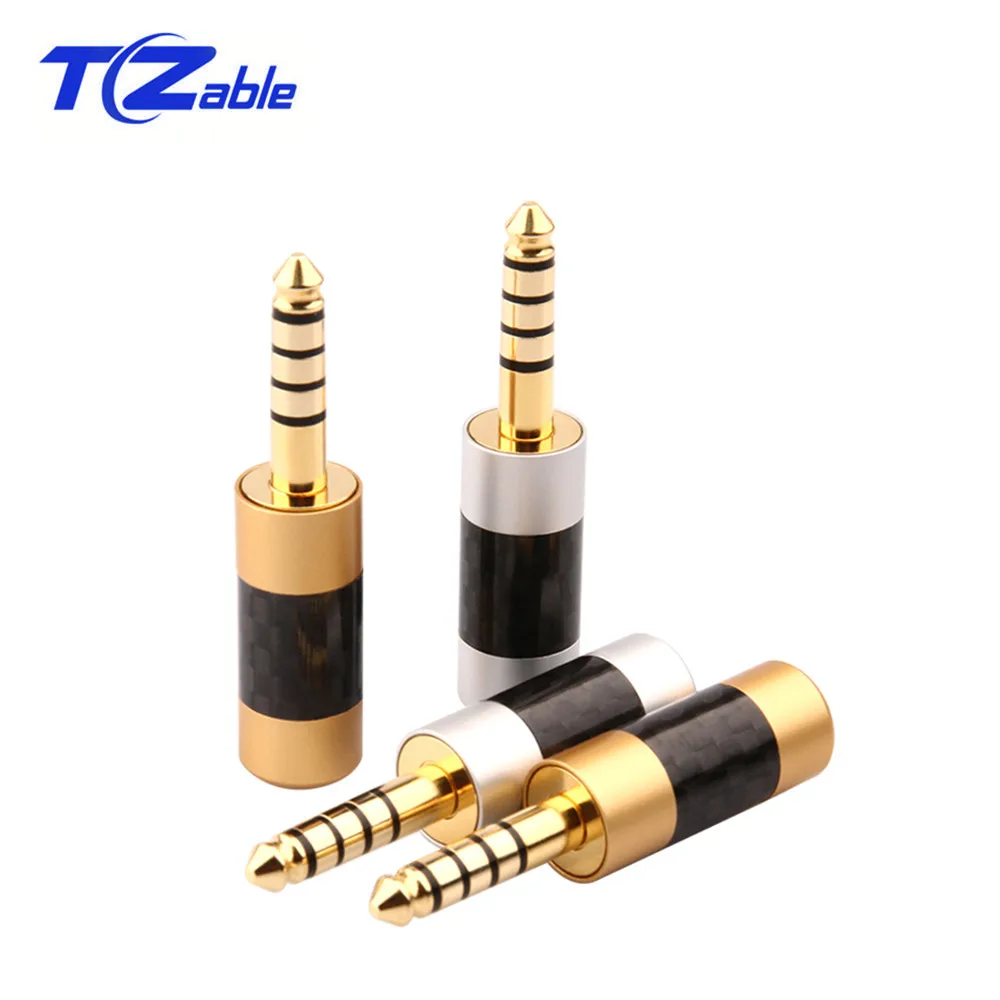 Headphone Plug Connector Gold Plated 4 4mm 5 Poles Balanced Headset Plug Stereo For Sony NW WM1Z A 4 4 Player Audio Adapter AUX