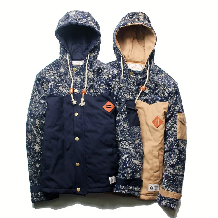 

2017 Winter Cotton Padded Coats Men Bandana Mens Jackets Parkas with Hood Blue ,Khaki