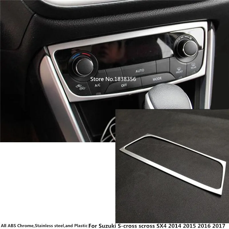 

For Suzuki S-cross SX4 2014 2015 2016 car ABS chrome Console temperature air-condition Volume switch trim frame lamp panel 1pcs