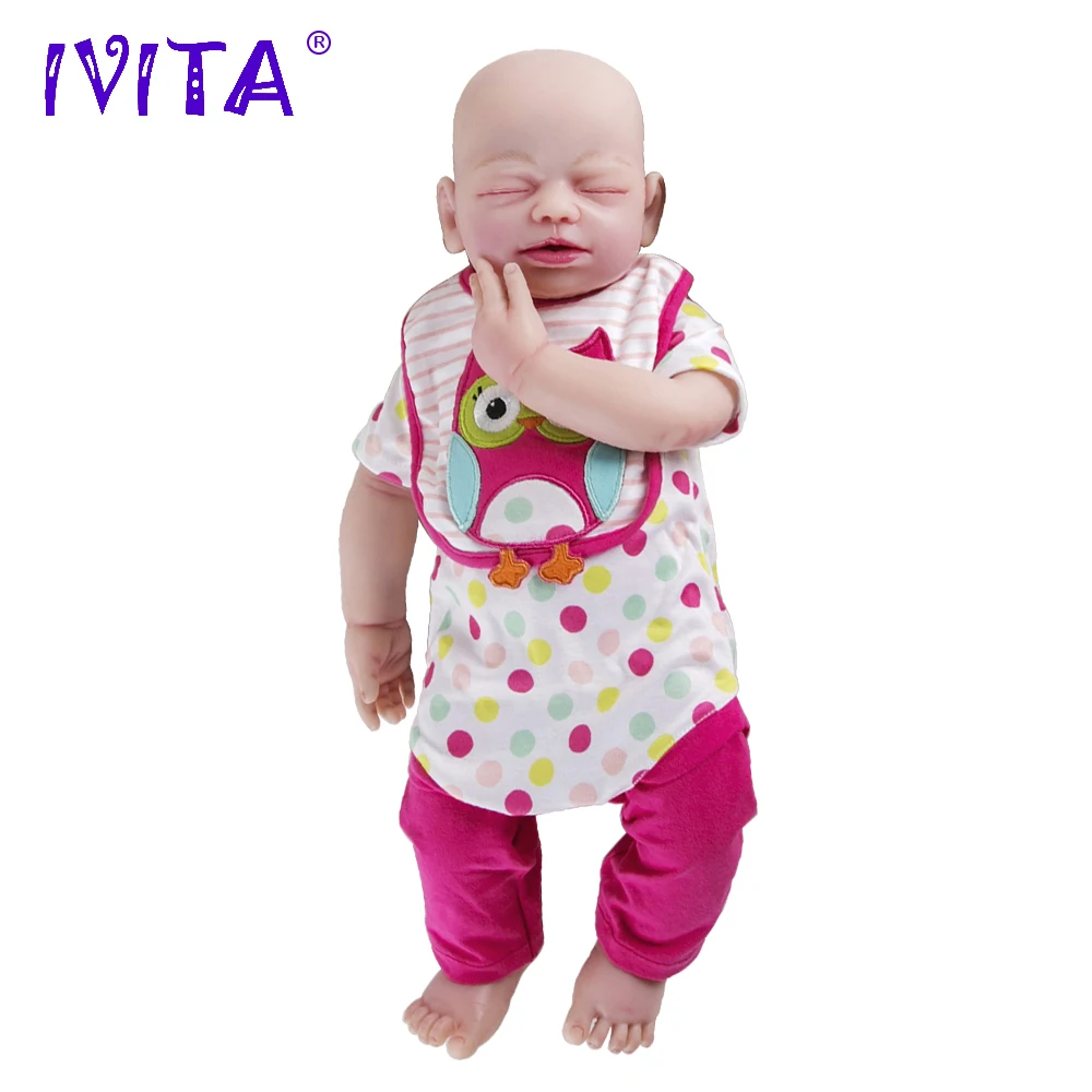 IVITA 56cm Silicon Baby Dolls Newborn Baby Doll Reborn Babies Silicone Doll Child Inner Stainless Steel Skeleton Moveable Doll 