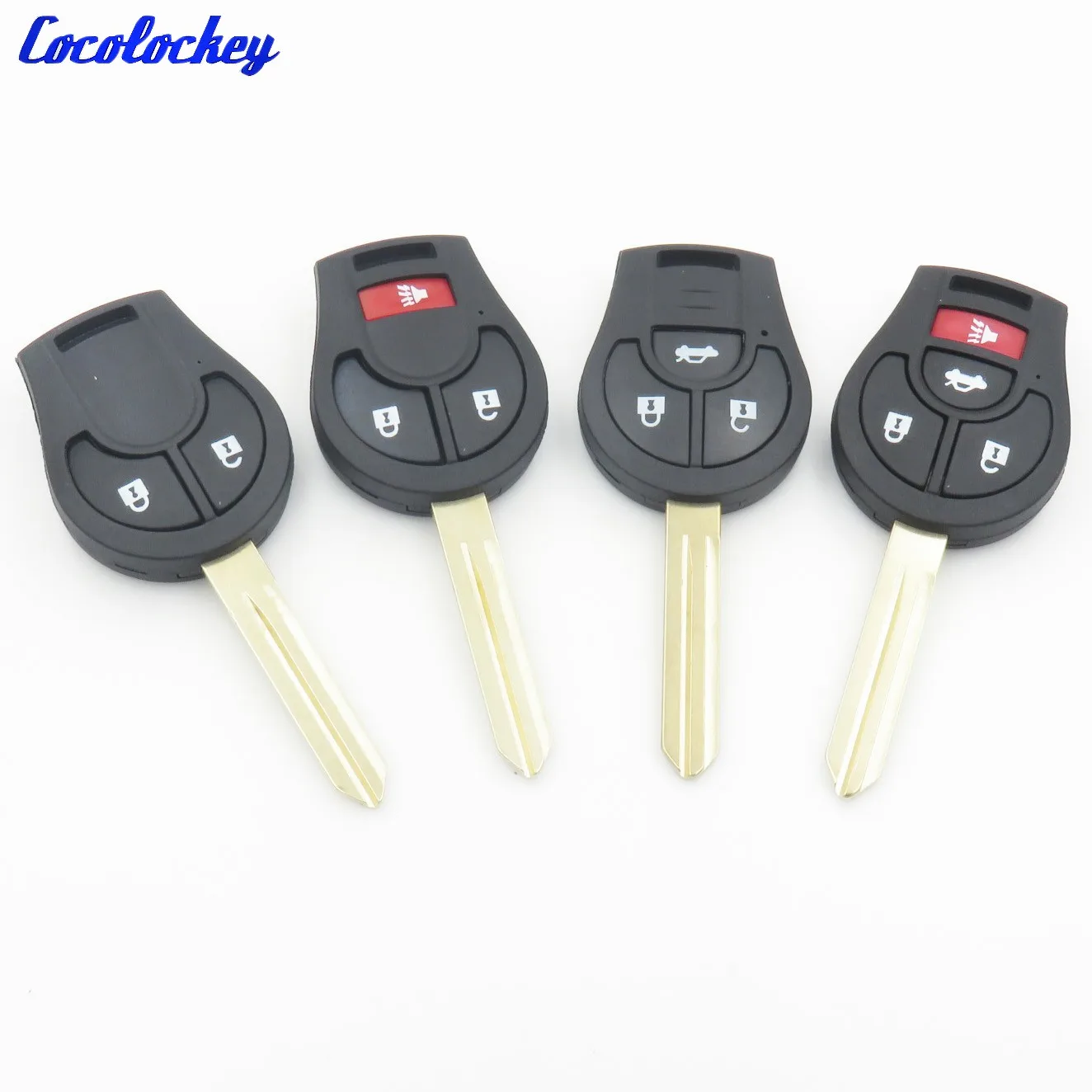 

Cocolockey 4Buttons Remote Shell Key Fob Cover Fit for NISSAN TIIDA LIVINA MARCH Replacement Key Shell 3+1 Button