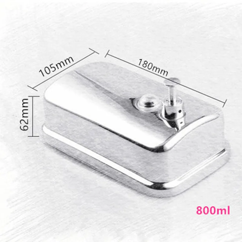 Modun дозатор жидкого мыла из нержавеющей стали для настенного моющего средства ручной раздатчик для ванны настенный дозатор мыла для ванной - Цвет: 800ml