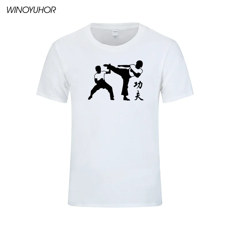 2019 Nové letní bavlněné tričko T-shirt Čína KungFu tištěné pánské tričko čínský styl Tops značky oblečení Camisetas Masculina