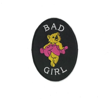 

Cartoon buiter bad girl bear patch against DIY embroidery iron on patches for clothing accessories applique