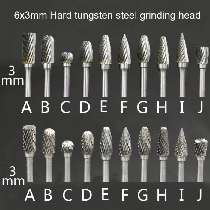 Новый 10 шт. твёрдый карбид-вольфрамовый резак для файлов Коническое шлифование заусениц головка для Dremel Биты XSD88