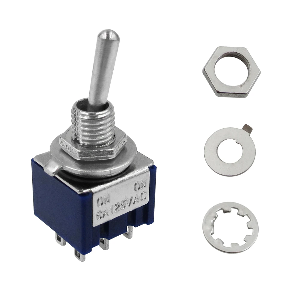 

HAILANGNIAO 100pcs 6-Pin DPDT ON-ON Toggle Switch 6A 125VAC