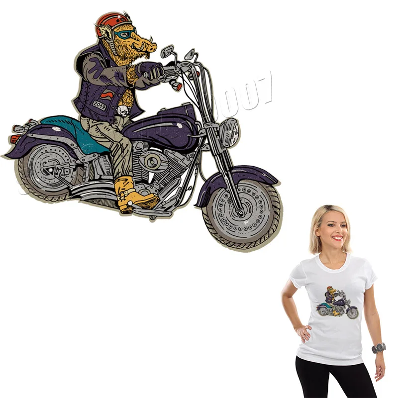 

Motor Patches Heat Transfer Vinyl Paper Iron On Stickers Decal Denim A-Level Washable Parches On T-Shirts Big Applique