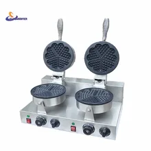 220V/110V Double headed heart shaped waffle machine heart – shaped Wo Fu cake waffle machine factory