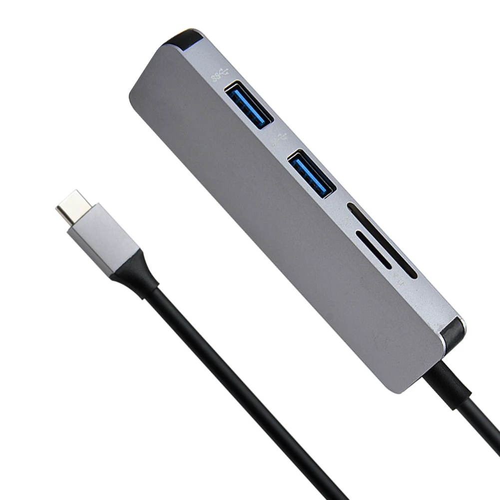 Алюминий 5 в 1 USB-C USB C концентратор тип-c до 4K HDMI 2 порта USB 3,0 концентратор SD/TF кард-ридер для type C концентратор адаптер