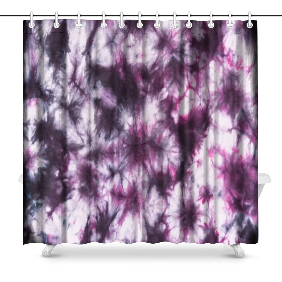 Abstract Tie Dye Pattern Polyester Fabric Bathroom Shower Curtain Set
