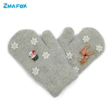 ZMAFOX/Детские зимние Утепленные перчатки, рождественские подарки для маленьких мальчиков и девочек, детские плюшевые теплые перчатки с широкими пальцами, теплые варежки для детей 4-10 лет