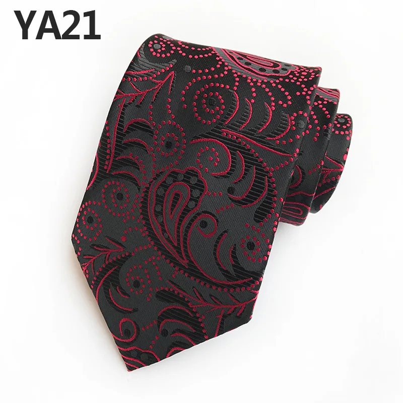 Классический мужской галстук с узором пейсли, шелковый галстук, подходит ко всему, галстук для свадьбы, банкета, вечерние галстуки 8 см, мужской роскошный праздничный галстук - Цвет: YA-21