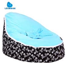 Levmoon Medium Skull Print Bean Bag Chair Kids Bed For Sleeping Portable Folding Child Seat Sofa Zac Without The Filler