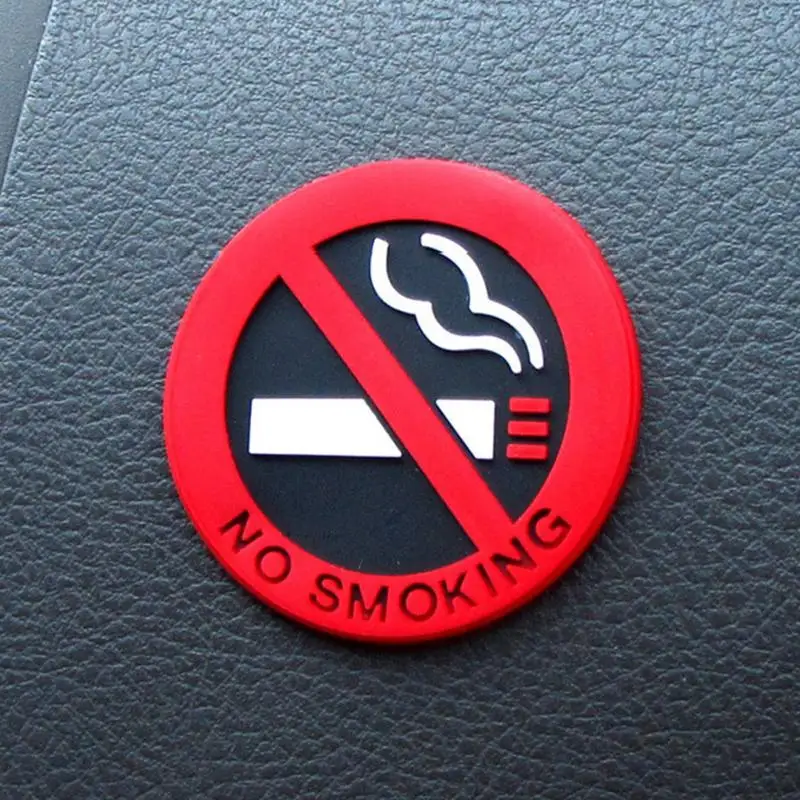 

No Smoking Ban Car sticker Logo Car Warning Stickers Funny Notice Useful Sign Cartoon Decals Style Durable Rubber Waterproof