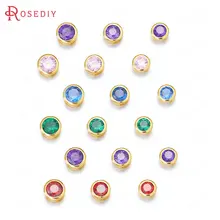 6 pçs 5.3mm 5.7mm 6.3mm 24k champanhe ouro cor bronze com zircão espaçador pulseira contas encantos de alta qualidade jóias acessórios