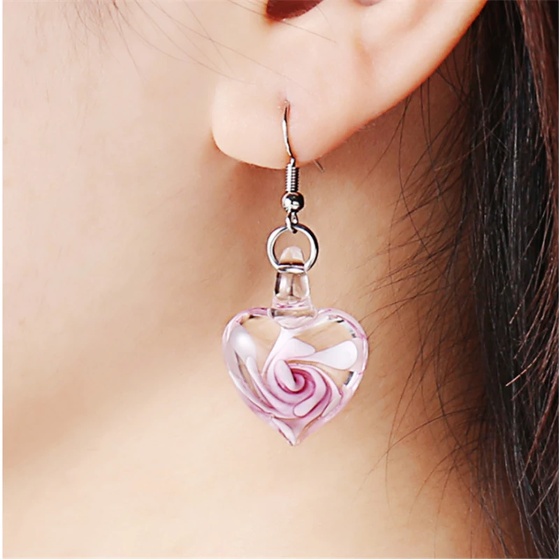 Hot Sale Vintage female Earrings Handmade Glass Heart Ethnic Dangle Earrings for Women Colorful Fashion Jewelry wedding Gifts Fashion Jewelry