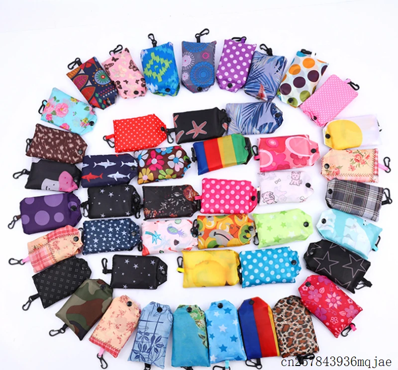 

100 шт. складная сумка для покупок, сумки для супермаркетов, сумка для покупок с цветочным рисунком, удобные подарочные сумки