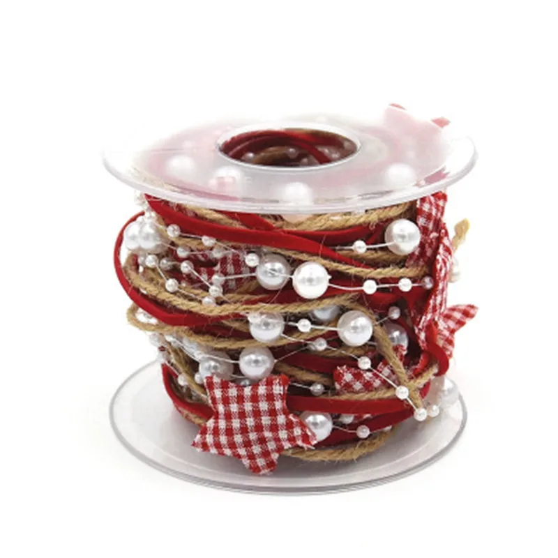 

Christmas Decorations Chain Ribbon Christmas Tree DIY Star Merry Christmas Party Decor Happy New Year For 2020 Supplies