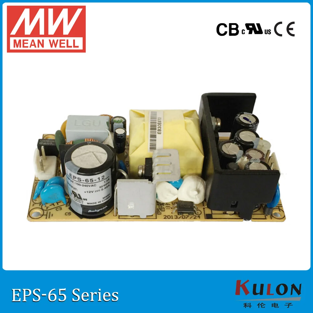 Оригинал MEAN WELL EPS 65 24 24V 2.71A 65W meanwell печатная плата с открытой рамкой источник