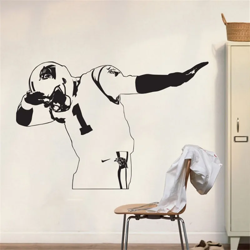 

Keep Pounding Cam Newton Vinyl Wall Decal Cool Panther Nation Dab Wall Sticker Home Livingroom Art Decor Man Silhouette