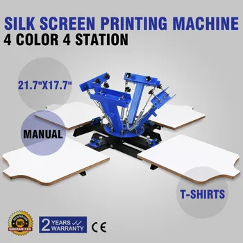 

Hot sale 4Color 4 Station Silk Screen Printing Machine manual double rotary floor style Printer Manual
