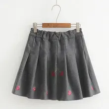 Англия Стиль Для женщин Юбки для женщин осень сладкий клубника вишня embroideryd женский Юбки для женщин